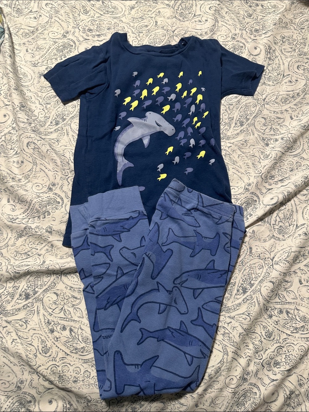 Carter's Navy and Light Blue Shark Pajama Set